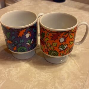 60’s funky floral coffee cups!